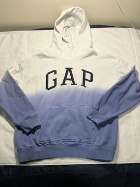 GAP White to Lavender Ombre Pullover Hoodie